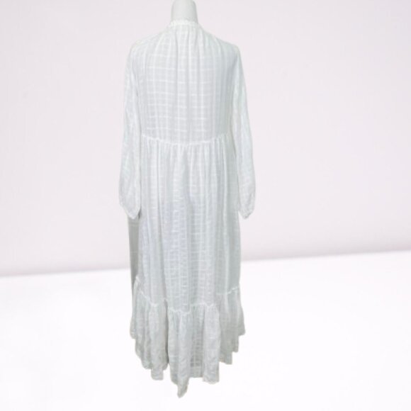 Free People NWOT Gauze Edie Plaid Button Front Maxi Dress Size XS White - Picture 12 of 13